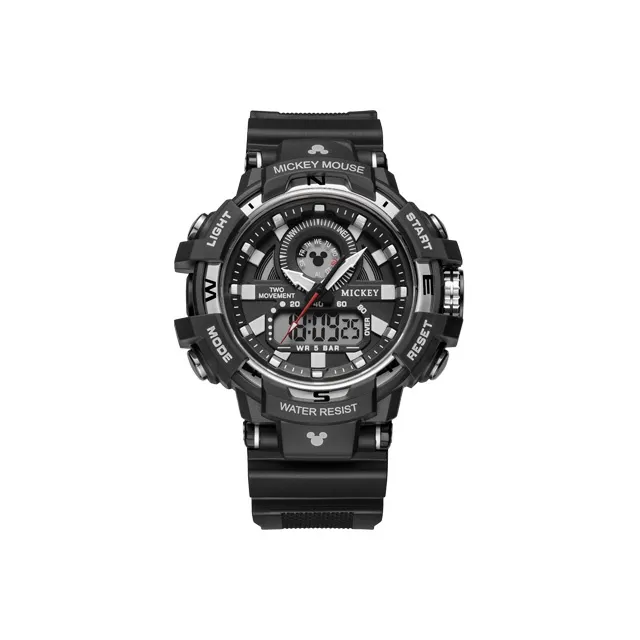 Disney Mickey Series Электронный Механизм Резиновый Ремешок Часы Мужские Черный Циферблат MK 15065B1 Г