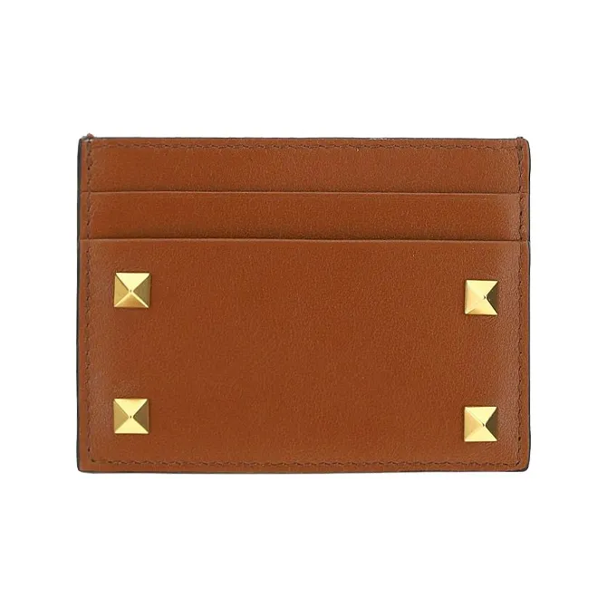 Valentino Держатель для карт из коровьей кожи Мужской Коричневый