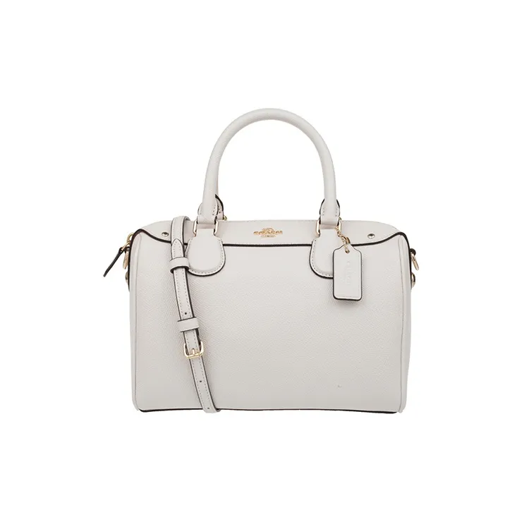 COACH Bennett Leather Boston Bag, Shoulder Bag, Crossbody Bag, Handbag Mini Women's Chalk White