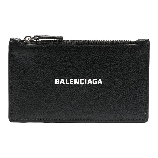 Balenciaga Leather Coin Purses Wallets Mini Men's Black