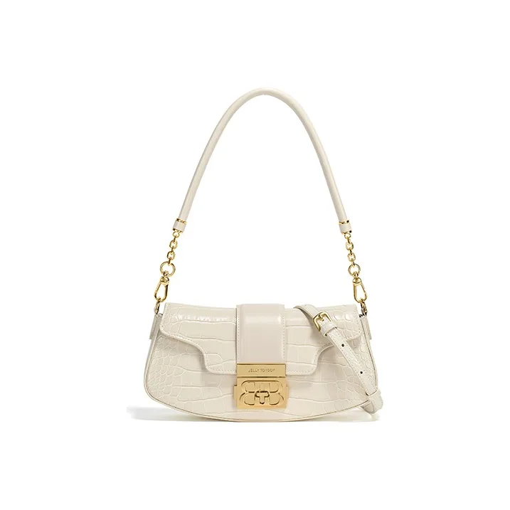 JELLYTOYBOY Сумка Rocking из ПУ (полиуретана) Кожа Плечевая сумка Стандартная Женская Черный Бежевый Белый Темно-коричневый Черный