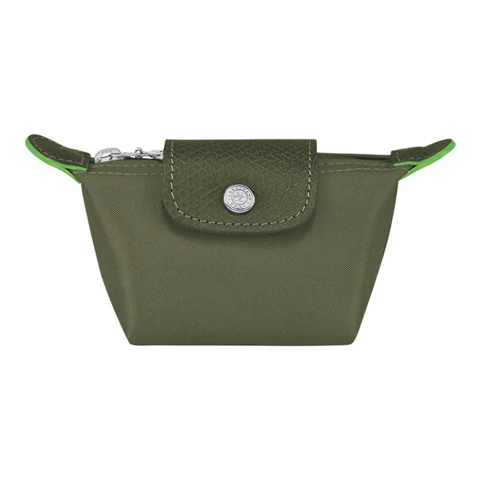 LONGCHAMP Холст Пельмени Монета Кошелек Мини Женский Зеленый