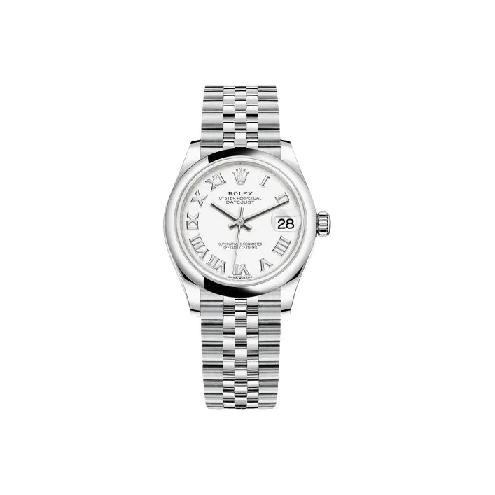 ROLEX Log Series Automatic Mechanical Movement Women's Watch 31mm White Dial Oystersteel Case Oystersteel Strap