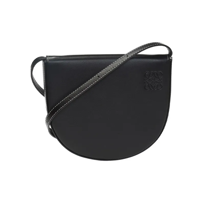 LOEWE Heel Cow Leather Horse Shoe Shoulder Bag Women's Black