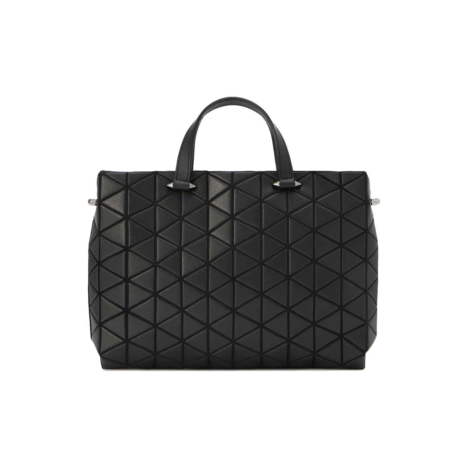 ISSEY MIYAKE Artificial Leather Crystal Barrel Bag, One Shoulder Handbag Trumpets Women's Black