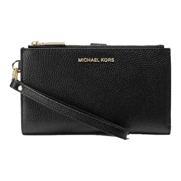 MICHAEL KORS Adele Cow Leather Wallets Clutches Women's Black