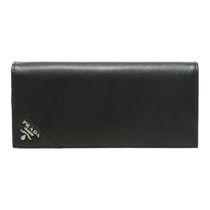PRADA Cow Leather Wallet Men's Black