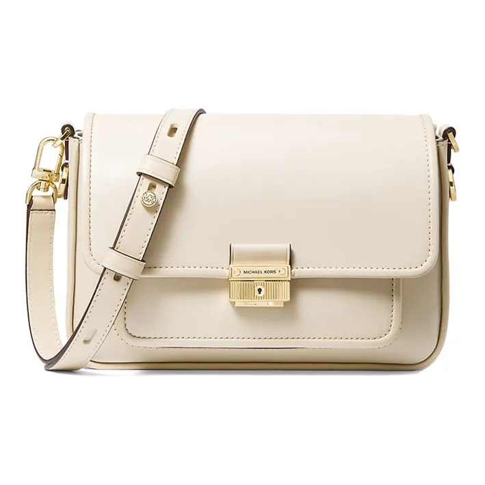 MICHAEL KORS Bradshaw Leather Crossbody Bag, Shoulder Bag Women's Cream White