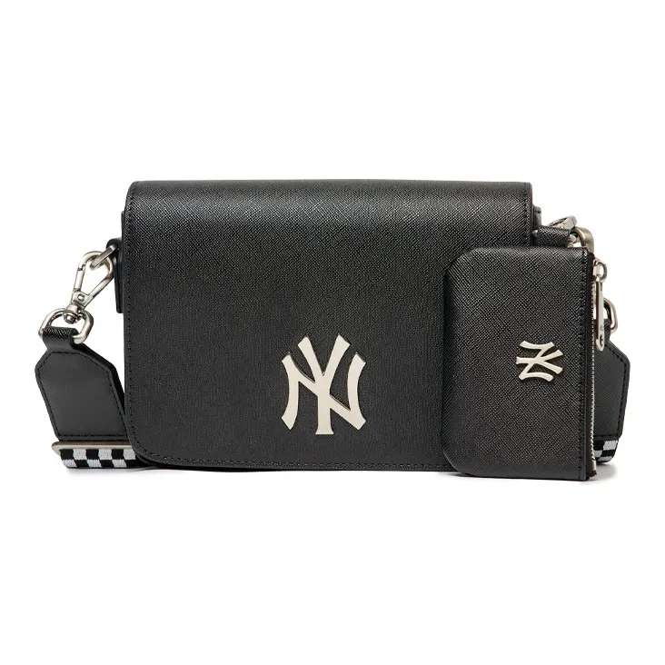 MLB Synthetic Leather Combo Bag Shoulder Bag Crossbody Bag Regular Unisex Black