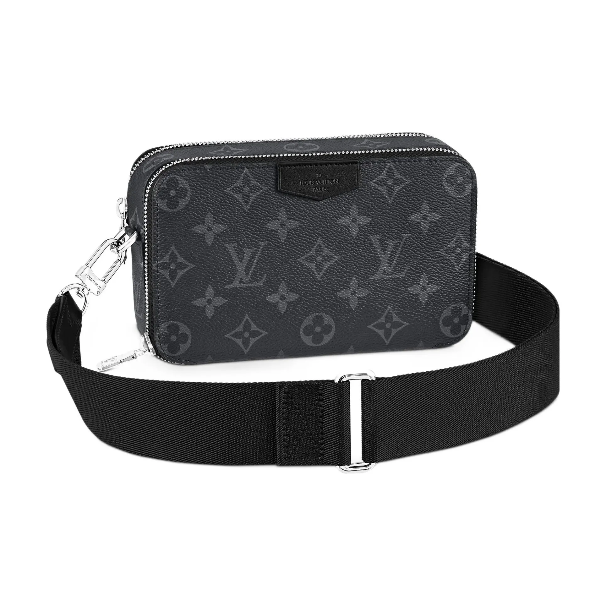 LOUIS VUITTON Alpha Cow Leather Wallet, Shoulder Bag, Crossbody Bag Regular Men's Black