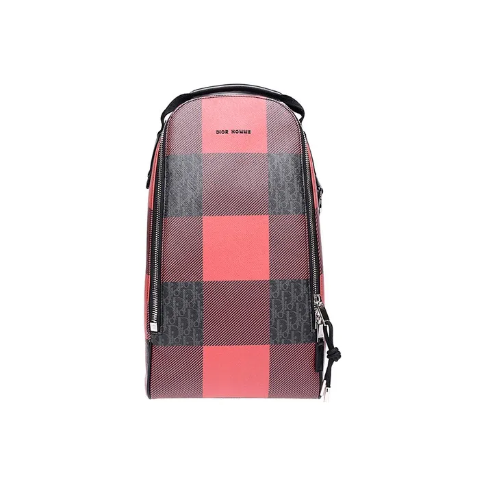 DIOR Canvas Bag, Portable Crossbody Bag, Shoulder Bag Tubas Men's Black & Red