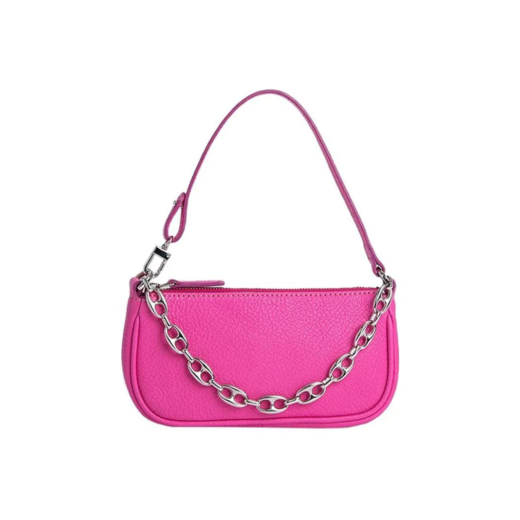 By Far Mini Rachel Sheepskin One Shoulder Bag Mini Women's Fuchsia