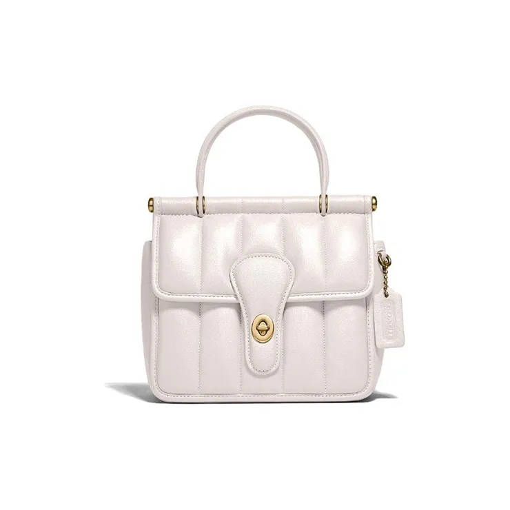 COACH Willis Овчина Сумка через плечо Сумка Маленькая Женская Розовая Белая