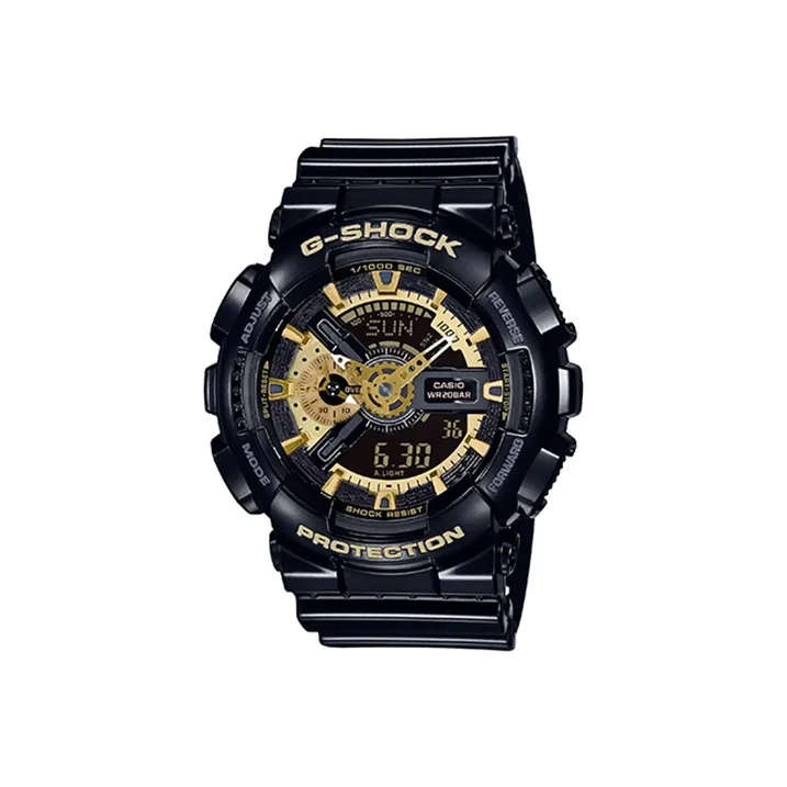 Часы SHOCK с кварцевым механизмом смольный ремешок черный циферблат мужские часы