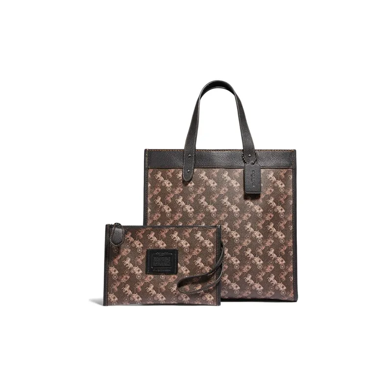 COACH Field With Cow Leather Combo Bag, Tote Bag, Shopping Bag, Shoulder Bag, Handbag Tubas Women's Brown