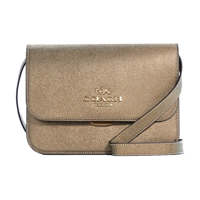 COACH Brynn Leather Shoulder Bag Crossbody Bag Medium Size Women's Gold
