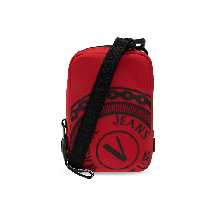 VERSACE JEANS COUTURE Polyester Shoulder Bag, Crossbody Bag Trumpets Men's Red Black
