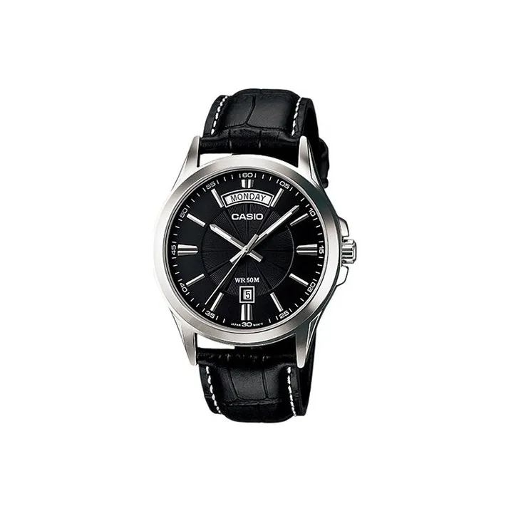 CASIO Standard Series Кварцевый механизм Искусственная кожа Ремешок Часы Мужские Черный циферблат