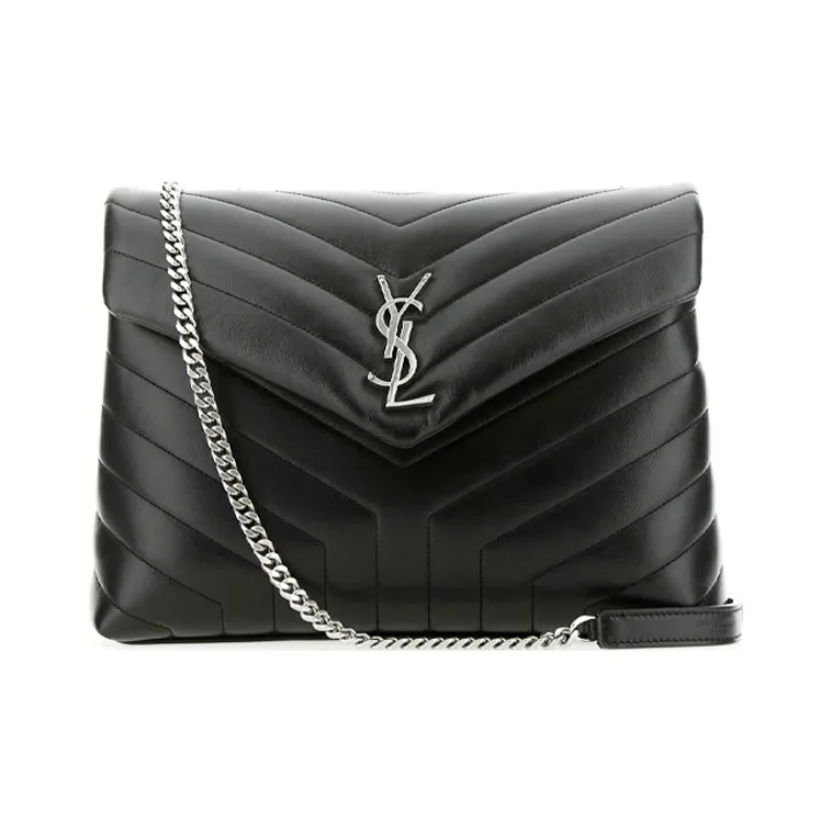SAINT LAURENT LOULOU Calfskin Crossbody Bag, Shoulder Bag Women's Black