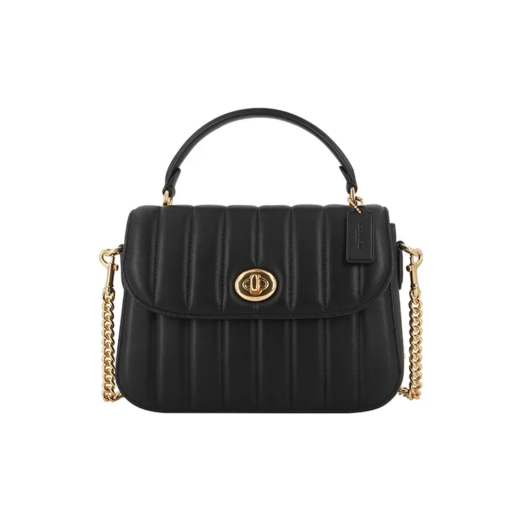 COACH Marlie Leather Small Square Bag Satchel Bag Crossbody Bag Handbag Medium Size Women's Black