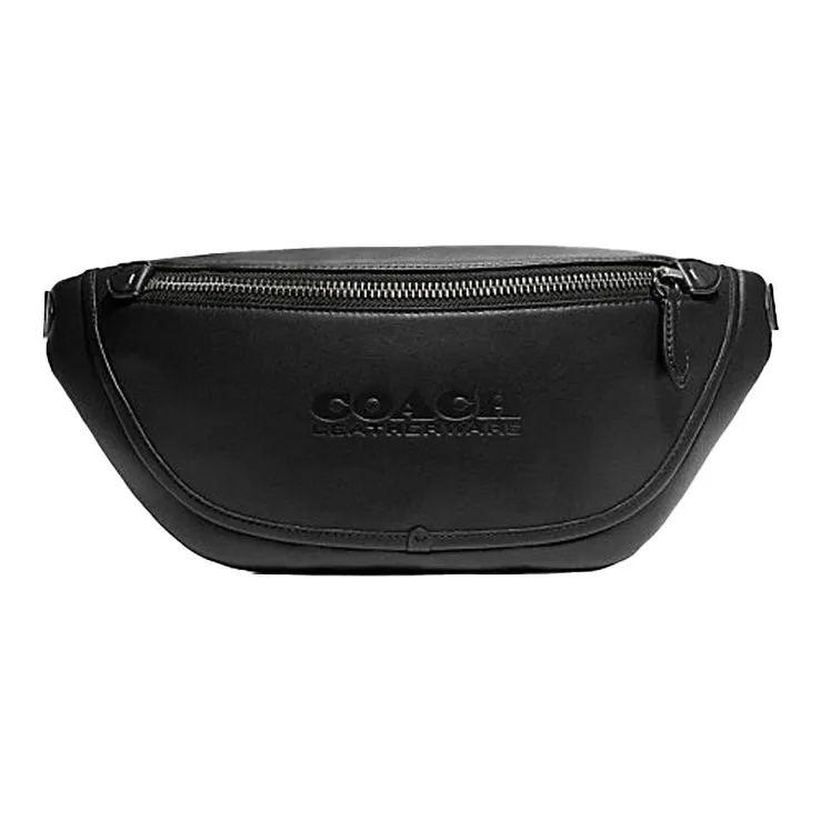 COACH League Cow Leather Shoulder Bag, Sling Bag, Crossbody Bag, Fanny Pack Tubas Men's Black