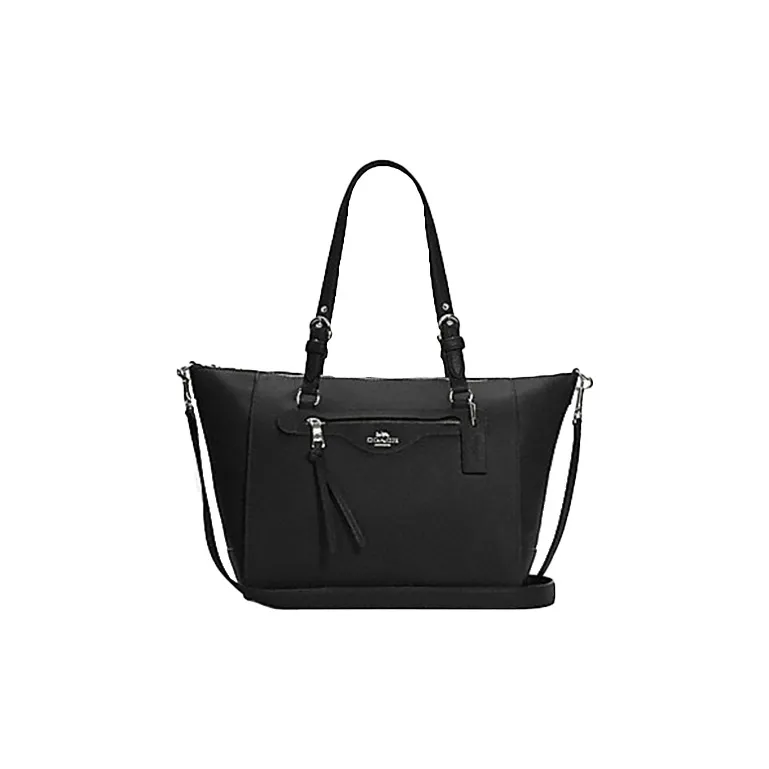 COACH Кожа Тоут Сумка Сумка для покупок Портативная Сумка через плечо Сумка через плечо Большая Женская Черная