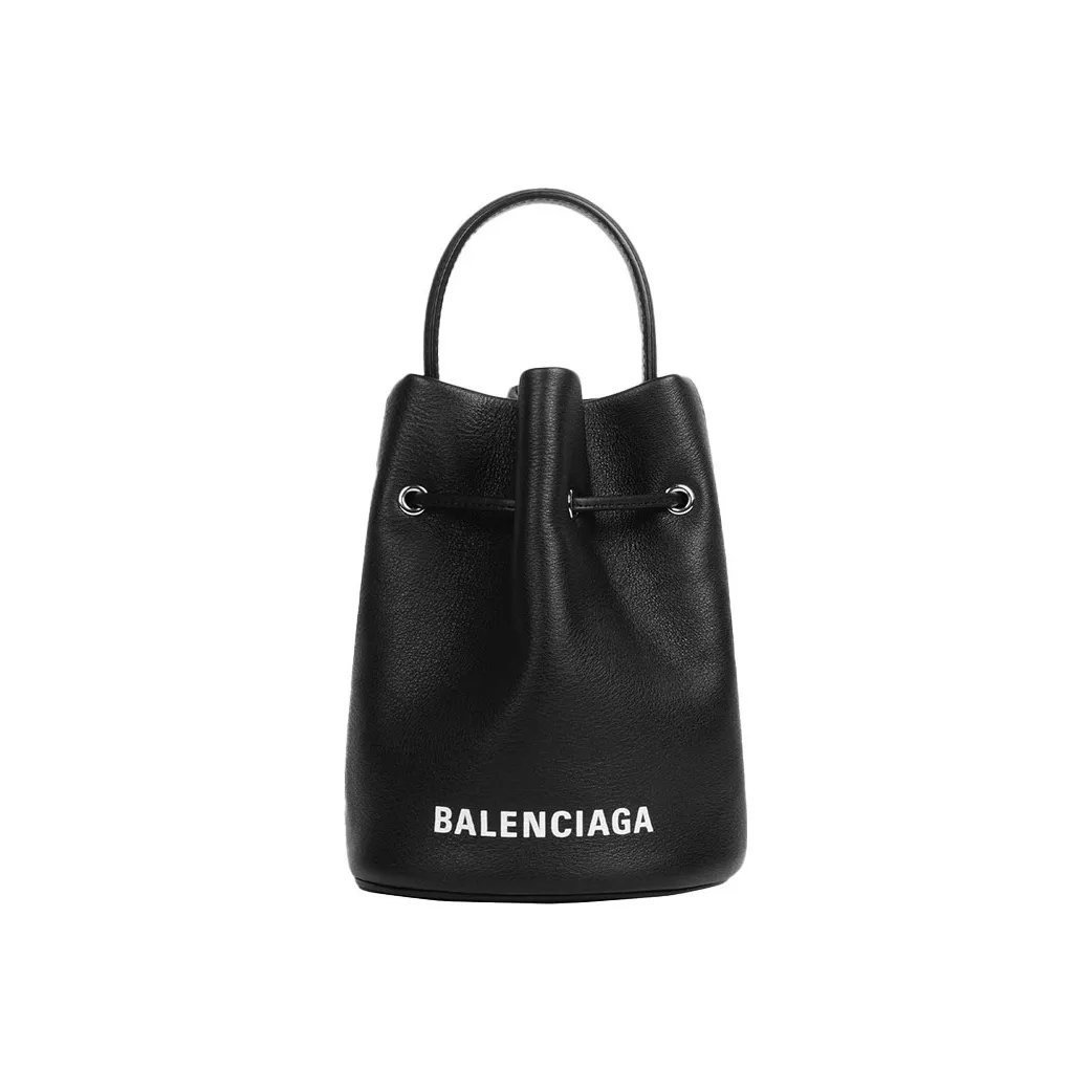 Balenciaga Cow Leather Bucket Bag, Shoulder Bag Regular Women's Black