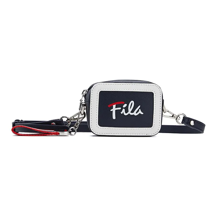 FILA Polyurethane Chain Bag, Crossbody Bag, Shoulder Bag, Handbag Regular Women's Navy Blue
