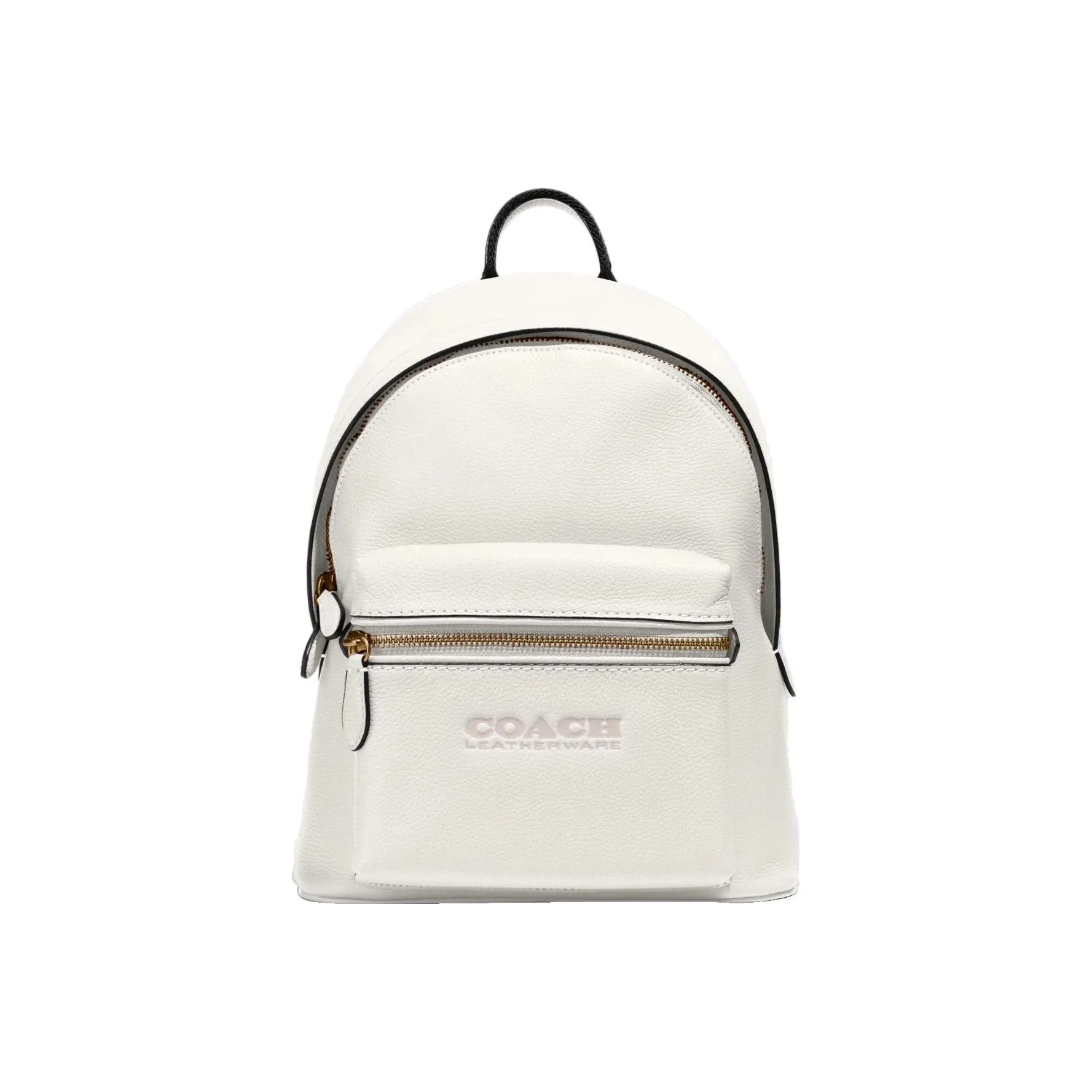 COACH Charter Polished Pebbled Leather Backpack Tubas Women's Chalk White