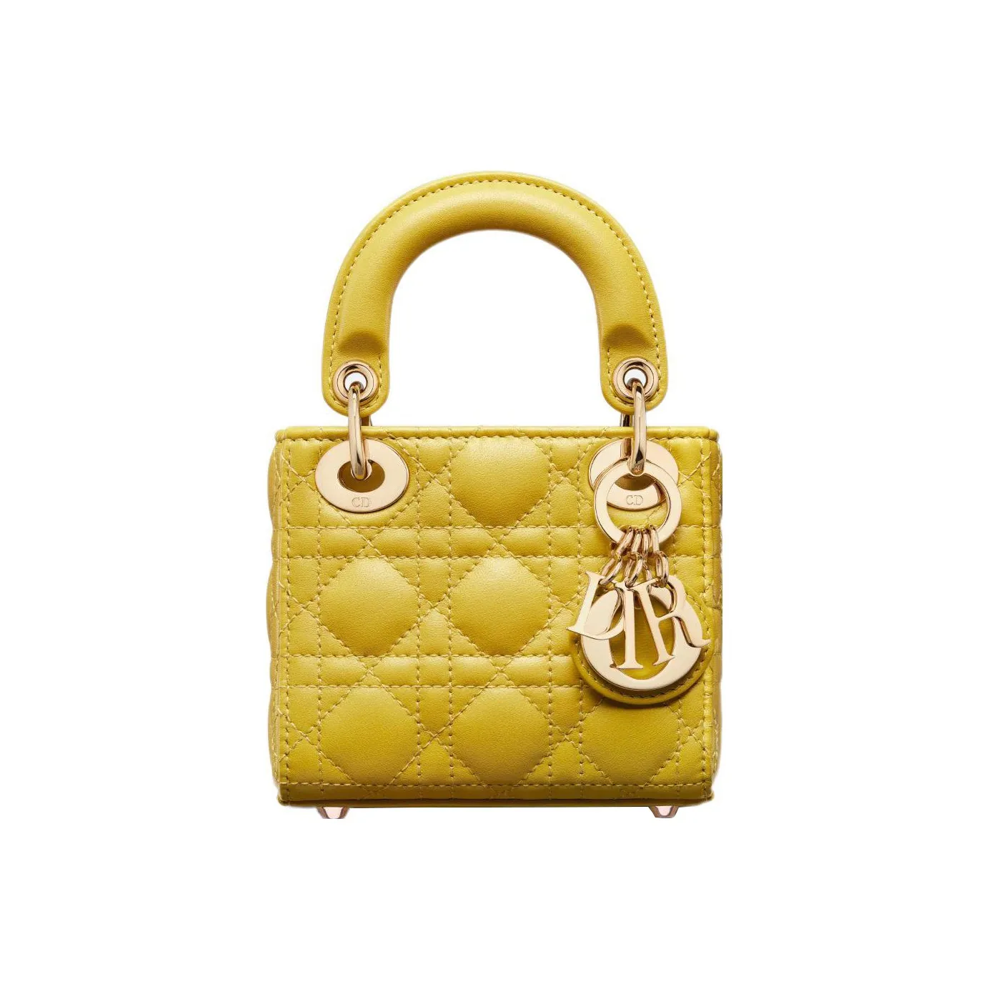 DIOR Lady Dior Sheepskin Lady Dior Bag, Shoulder Bag, Crossbody Bag, Handbag Extra Mini Women's Mustard Yellow