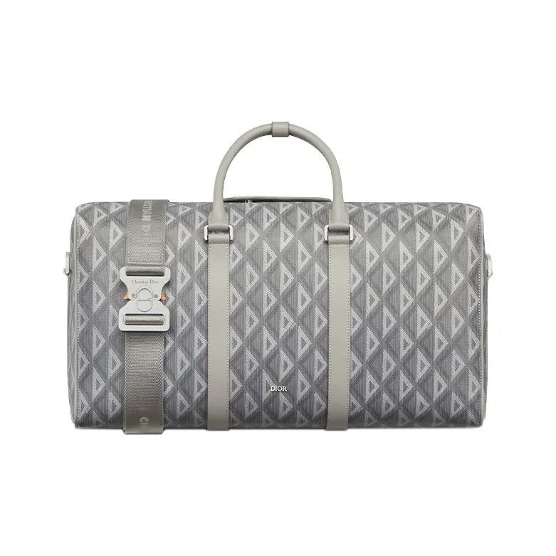 DIOR Leather Luggage Bag Handbag Crossbody Bag Travel Bag Men's Gray