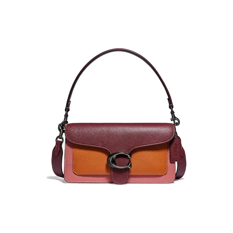 COACH Tabby Multicolor Leather Wine God Bag One Shoulder Crossbody Shoulder Bag Women
s Pink Purple Orange Multicolor