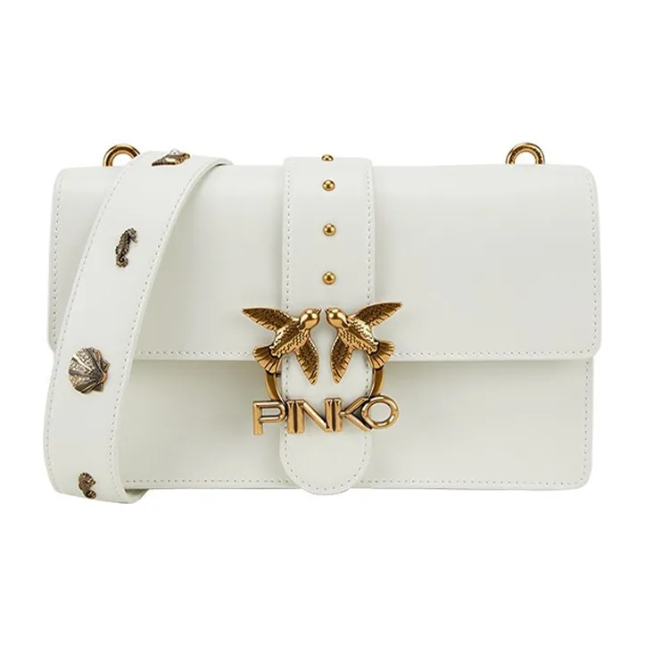PINKO Коровья кожа Swallow Сумка Сумка через плечо Сумка на плечо Женская Белая