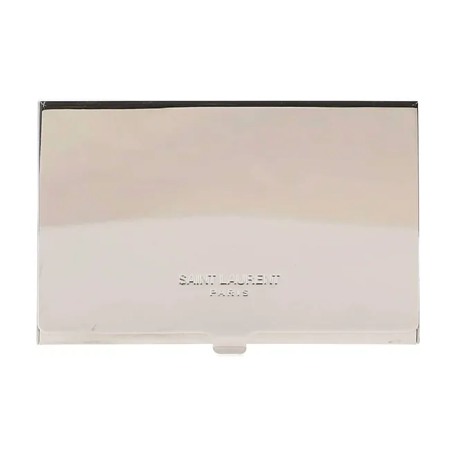 SAINT LAURENT Латунь держатель для карт кошелек мужской экрю