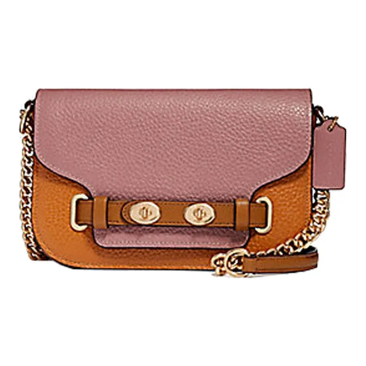 COACH Blake Leather Shoulder Bag Crossbody Bag Small Size Women
s Orange Pink Multicolor