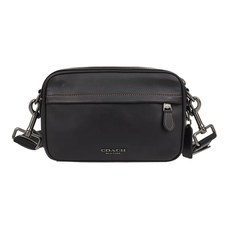 COACH Graham Cow Leather Camera Bag, Shoulder Bag, Crossbody Bag Medium Size Men's Black