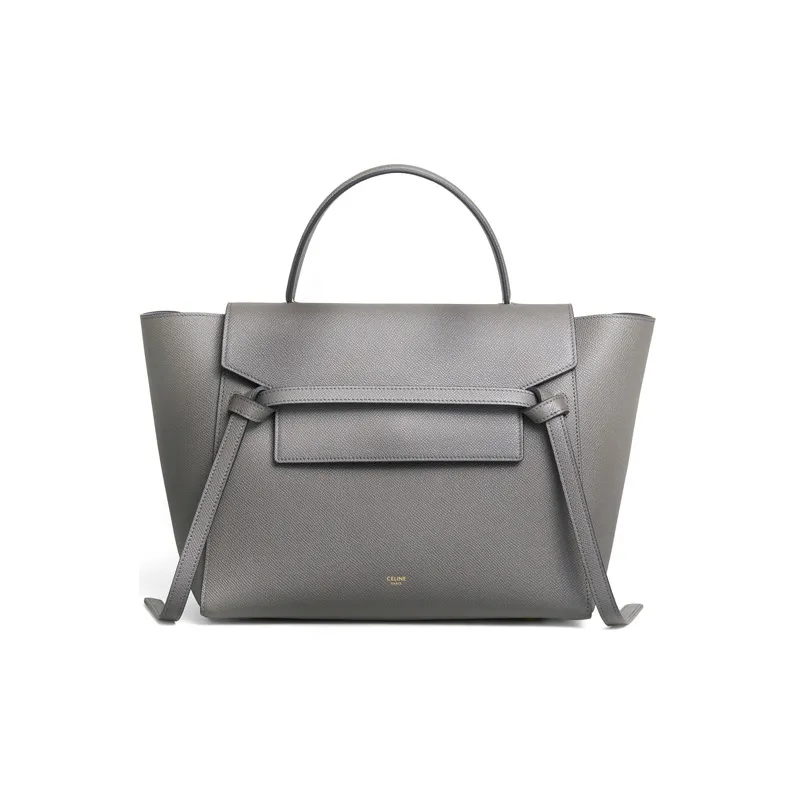 CELINE Grained Calfskin Catfish Bag, Portable Crossbody Bag, Shoulder Bag Mini Women's Gray