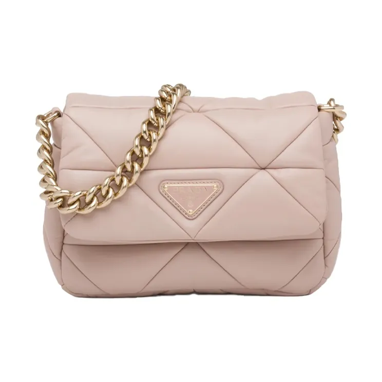 prada campaign Soft Sheep Leather Handbag Shoulder Bag Women's Pink