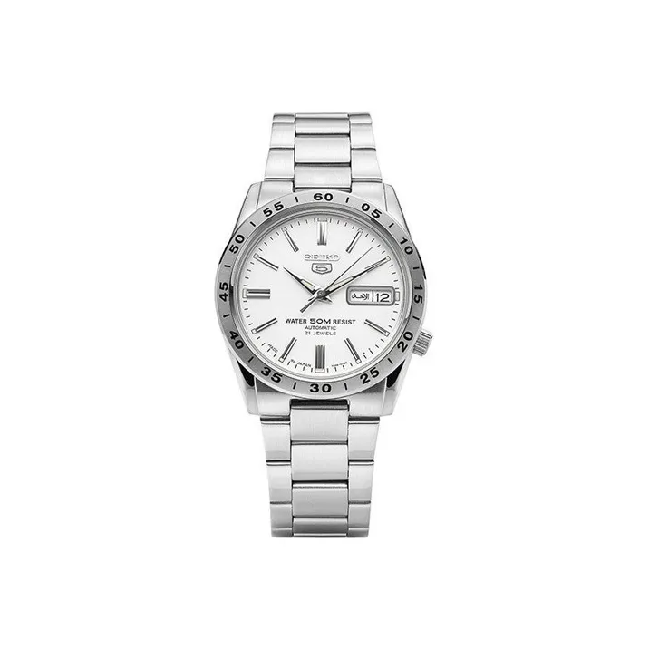 SEIKO Automatic 21 Collection Автоматический Механический Механизм Нержавеющая Сталь Ремешок Часы Мужские Белый Циферблат