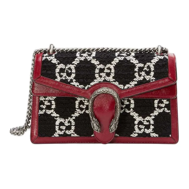 GUCCI Dionysus Tweed With Leather Shoulder Bag, Crossbody Bag Trumpets Women's