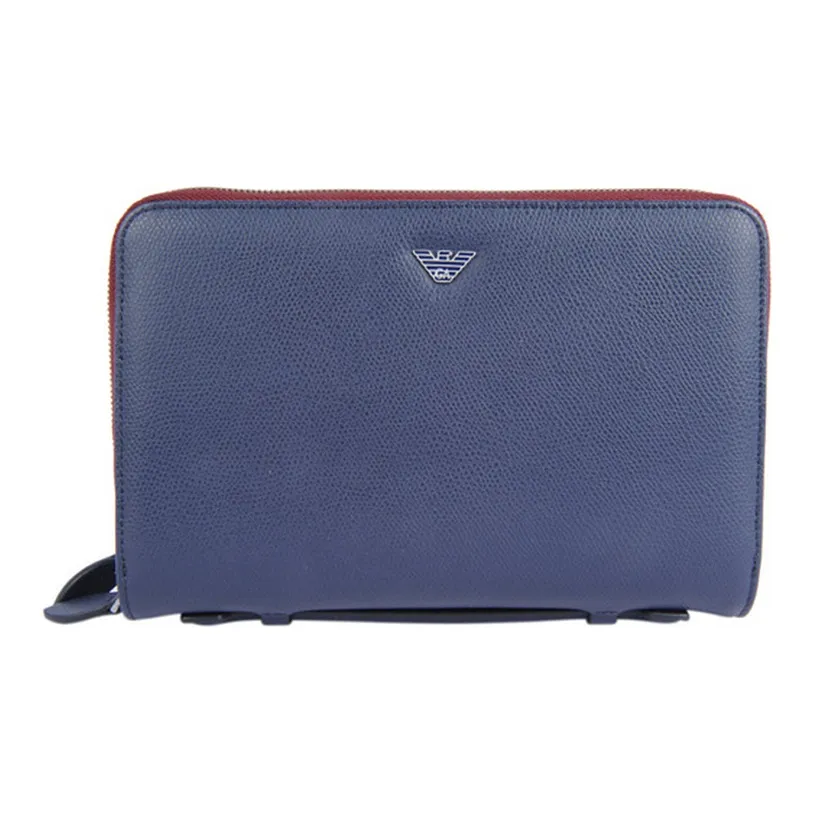 EMPORIO ARMANI Calfskin Wallet Unisex Blue