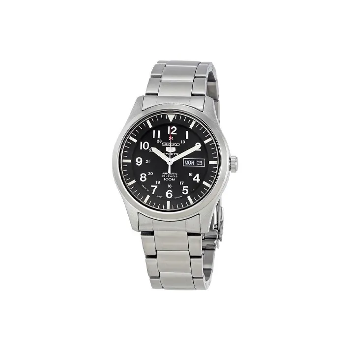 SEIKO Series 5 Automatic Mechanical Movement Stainless Steel Strap Watch Men's Watches Black Dial