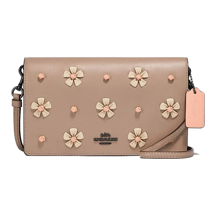 COACH Hayden Leather Shoulder Bag Crossbody Bag Small Size Women's Brown Pink