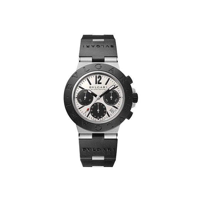 BVLGARI BVLGARI∙BVLGARI Collection Wrist Watch Automatic Mechanical Movement Rubber Strap White Dial Men's Watches
