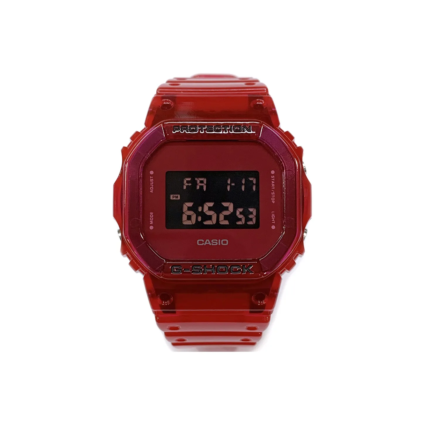 CASIO SQUAD Series Кварцевый механизм Смольный ремешок Часы Женские Красный циферблат часов