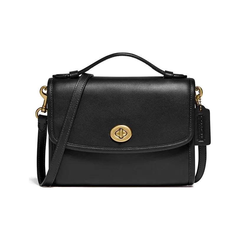 COACH Kip Кожа Курьерская сумка Сумка Сумка через плечо Сумка через плечо Женская Черная