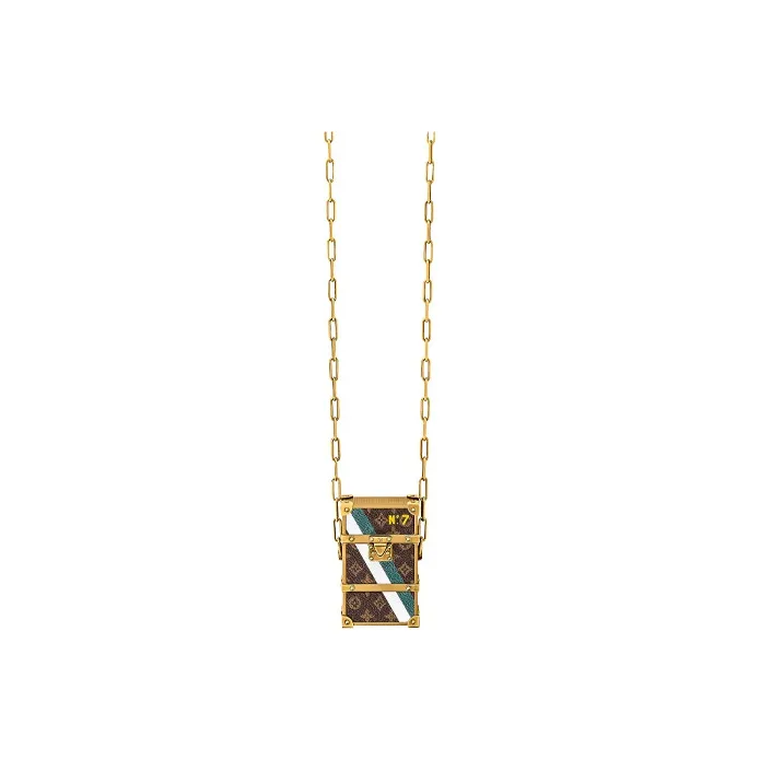 LOUIS VUITTON Tribute To Virgil Canvas Cigarette Case Bag Necklace Pouch Earphone Case Unisex Multicolor