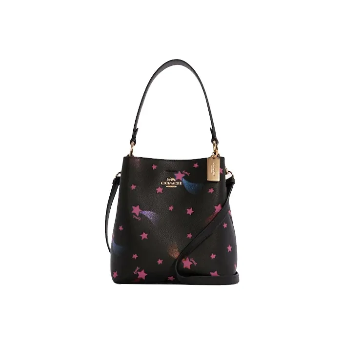 COACH Town Сумка из галечной кожи ведрообразная сумка сумка через плечо маленькая сумка через плечо черная женская