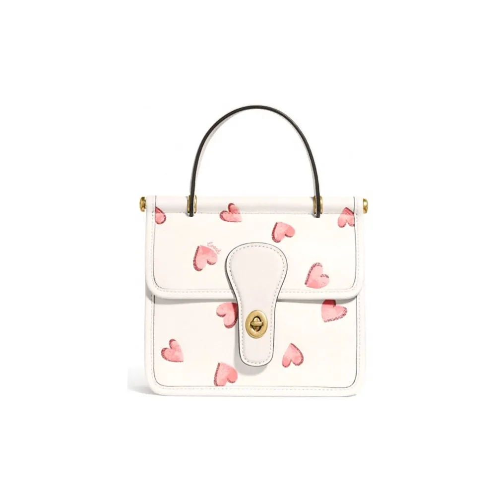 COACH Willis Fabric Crossbody Handbag, Shoulder Bag Trumpets Women's White