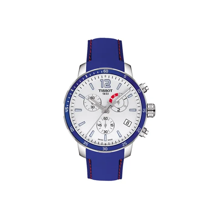 TISSOT Time Jog Collection Кварцевый механизм Мужские часы Часы 42 мм Белый циферблат Корпус из нержавеющей стали Силиконовый ремешок